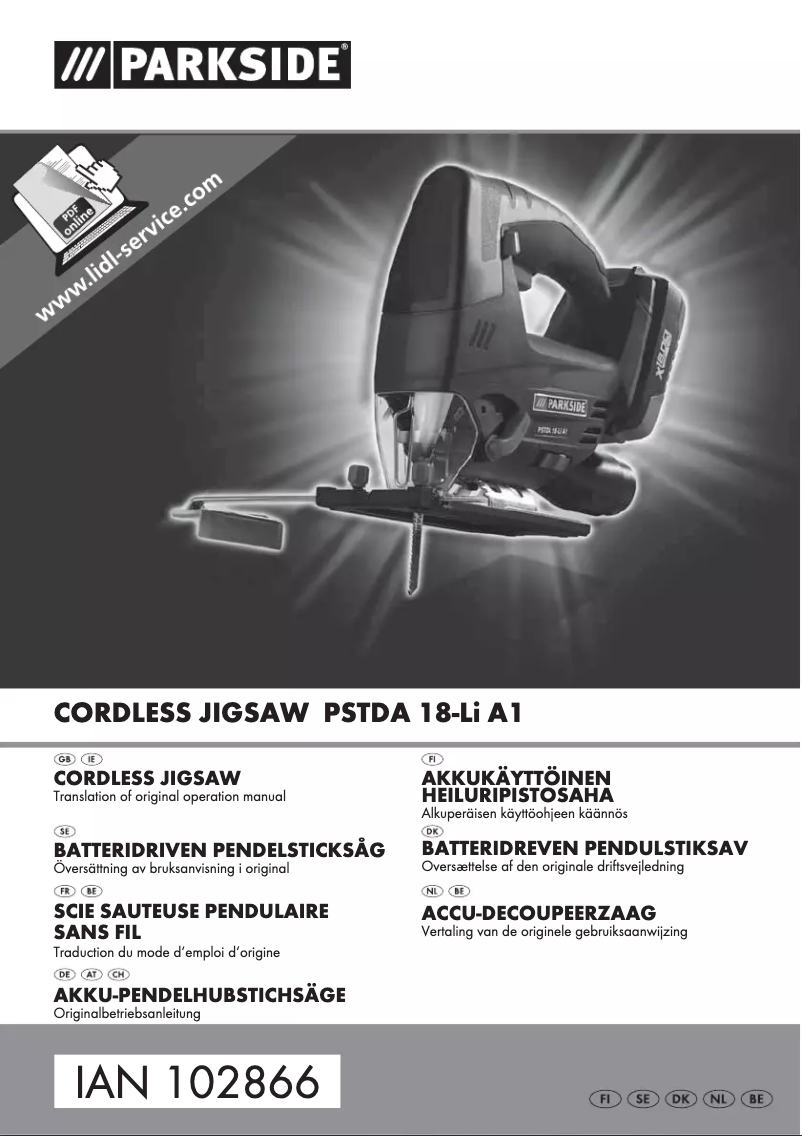 Image de la première page du manuel de l'appareil PSTDA 18-Li A1