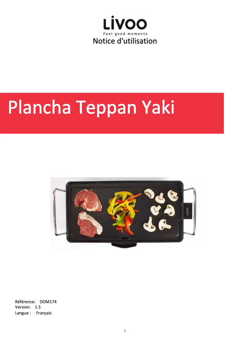 Page 1 de la notice Manuel utilisateur Livoo DOM174