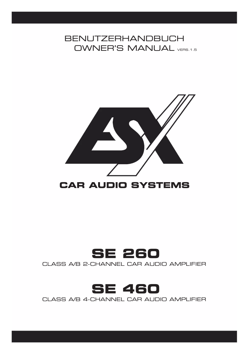 Page 1 de la notice Manuel utilisateur ESX SE-260