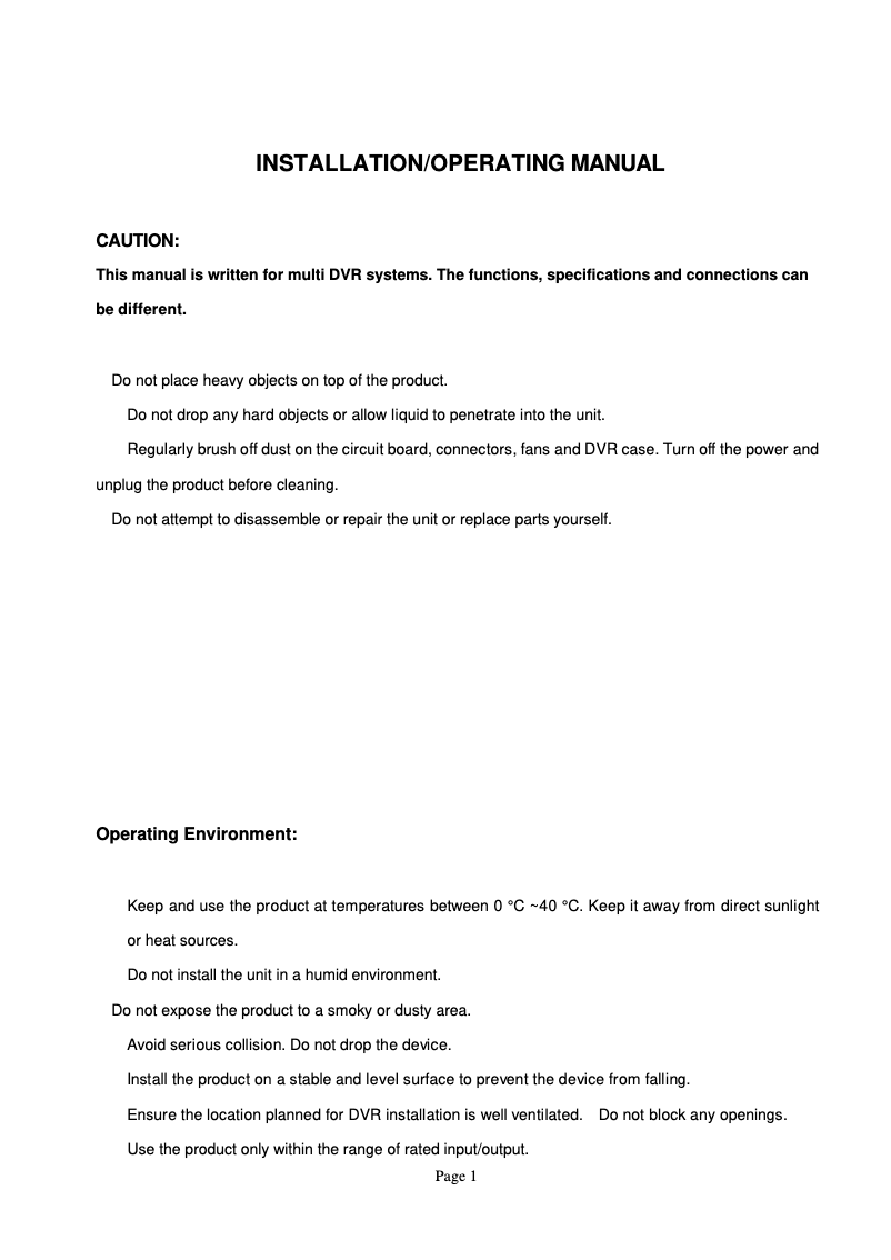 Página 1 del manual Manual de usuario Smartwares DVR524S