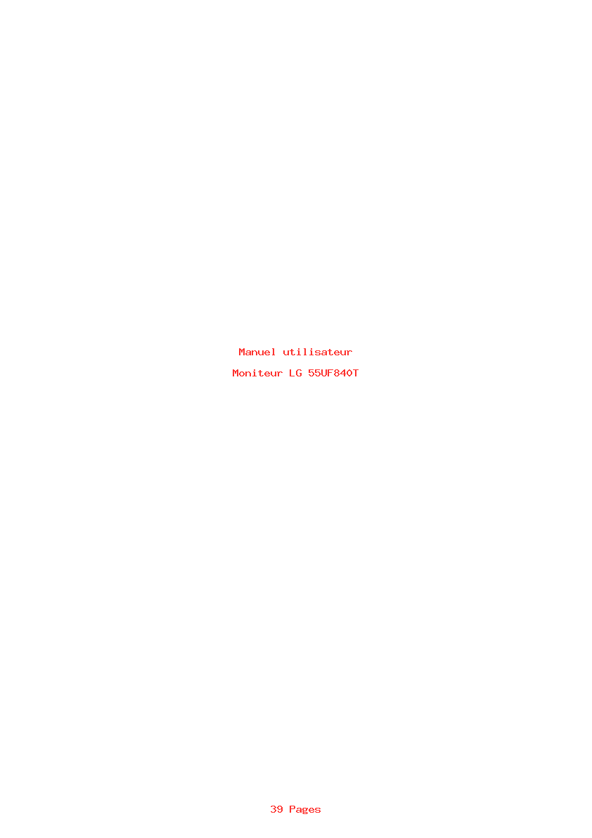 Page 1 de la notice Manuel utilisateur LG 55UF840T