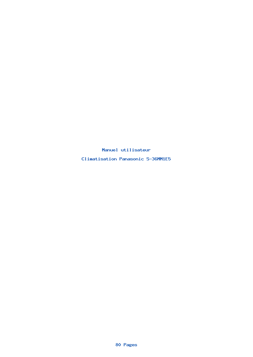 Page 1 de la notice Manuel utilisateur Panasonic S-36MM1E5