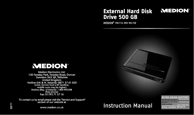 Page 1 de la notice Manuel utilisateur Medion P82721 (MD 90170)