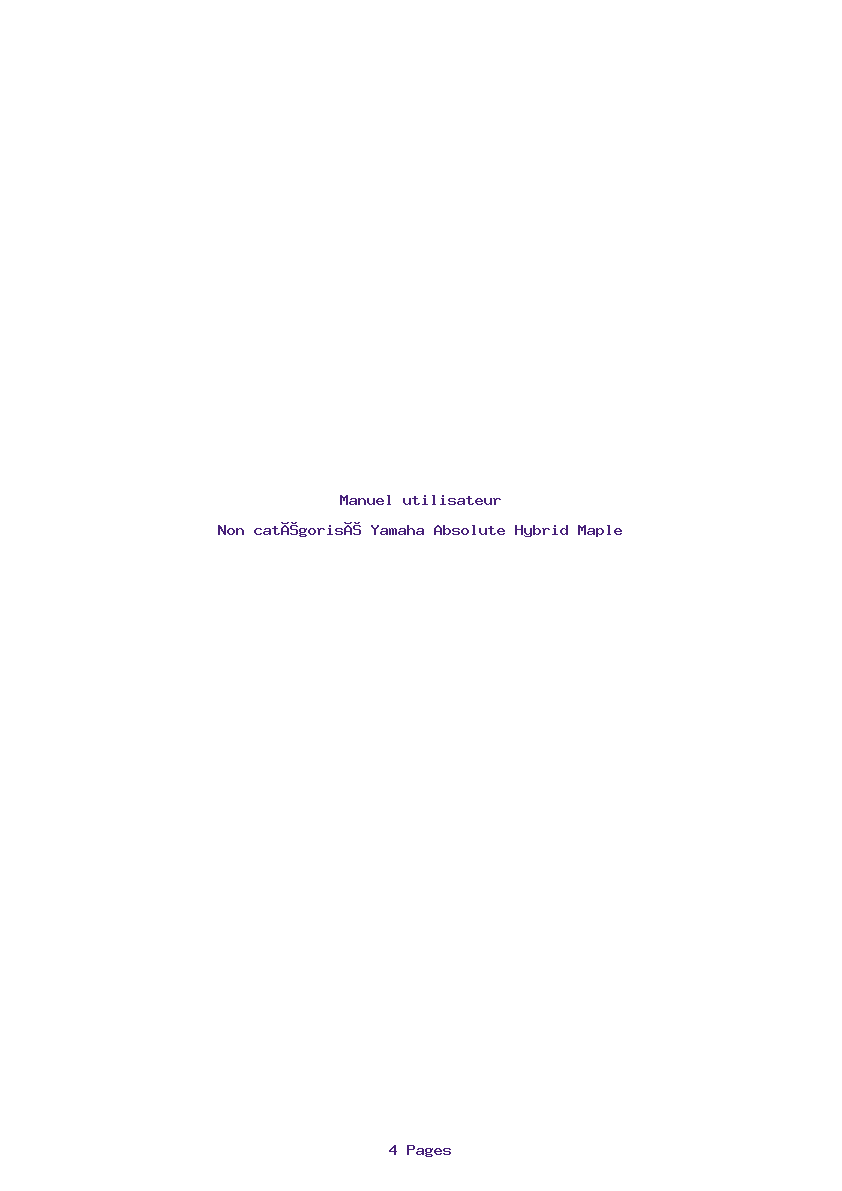 Page 1 de la notice Manuel utilisateur Yamaha Absolute Hybrid Maple