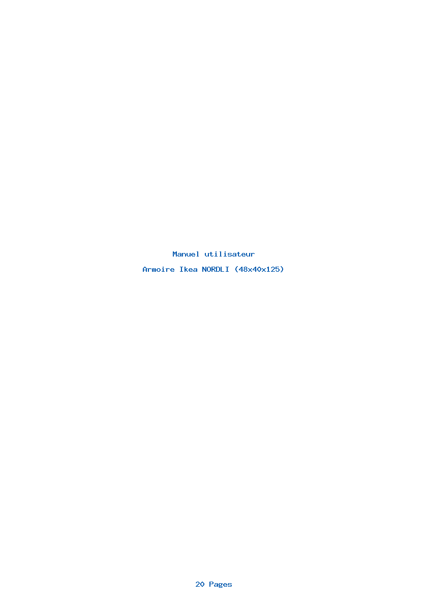 Page 1 de la notice Manuel utilisateur Ikea NORDLI (48x40x125)