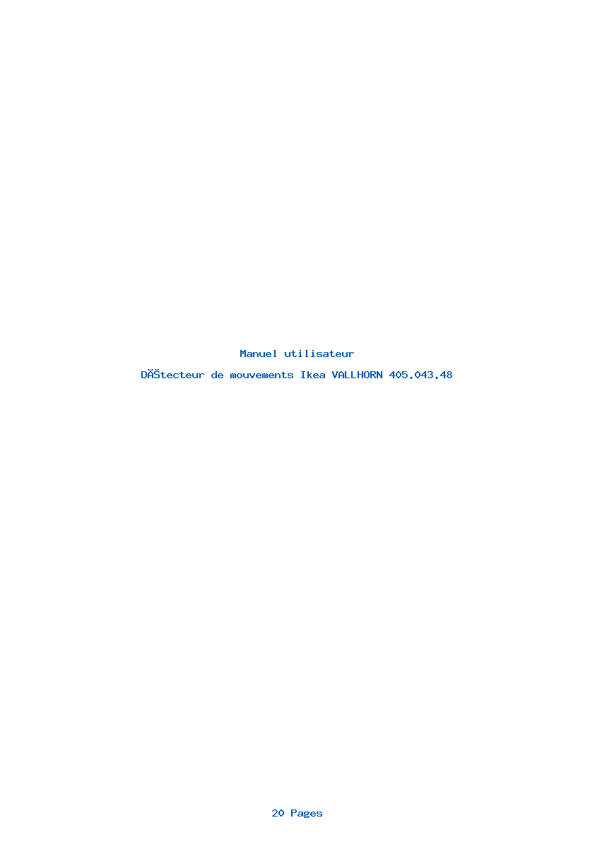 Page 1 de la notice Manuel utilisateur Ikea VALLHORN 405.043.48
