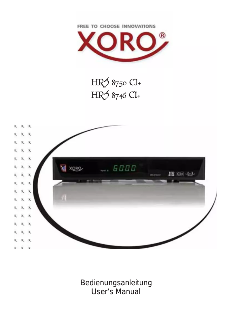 Page 1 de la notice Manuel utilisateur Xoro HRS 8750 CI+