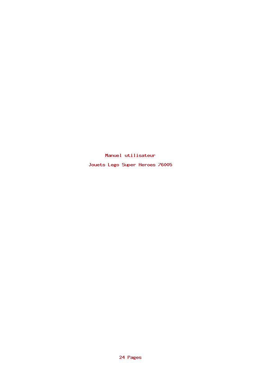 Page 1 de la notice Manuel utilisateur Lego Super Heroes 76005