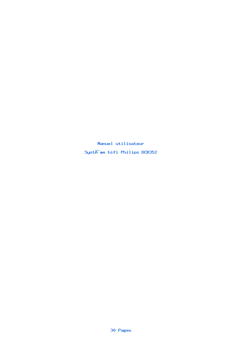 Page 1 de la notice Manuel utilisateur Philips DCB352