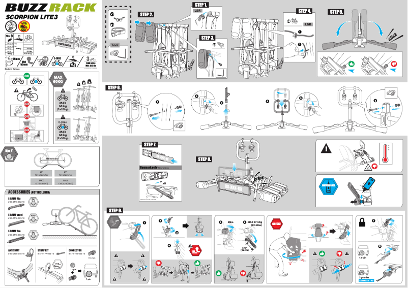 Page 1 de la notice Manuel utilisateur Buzz Rack Scorpion Lite 3