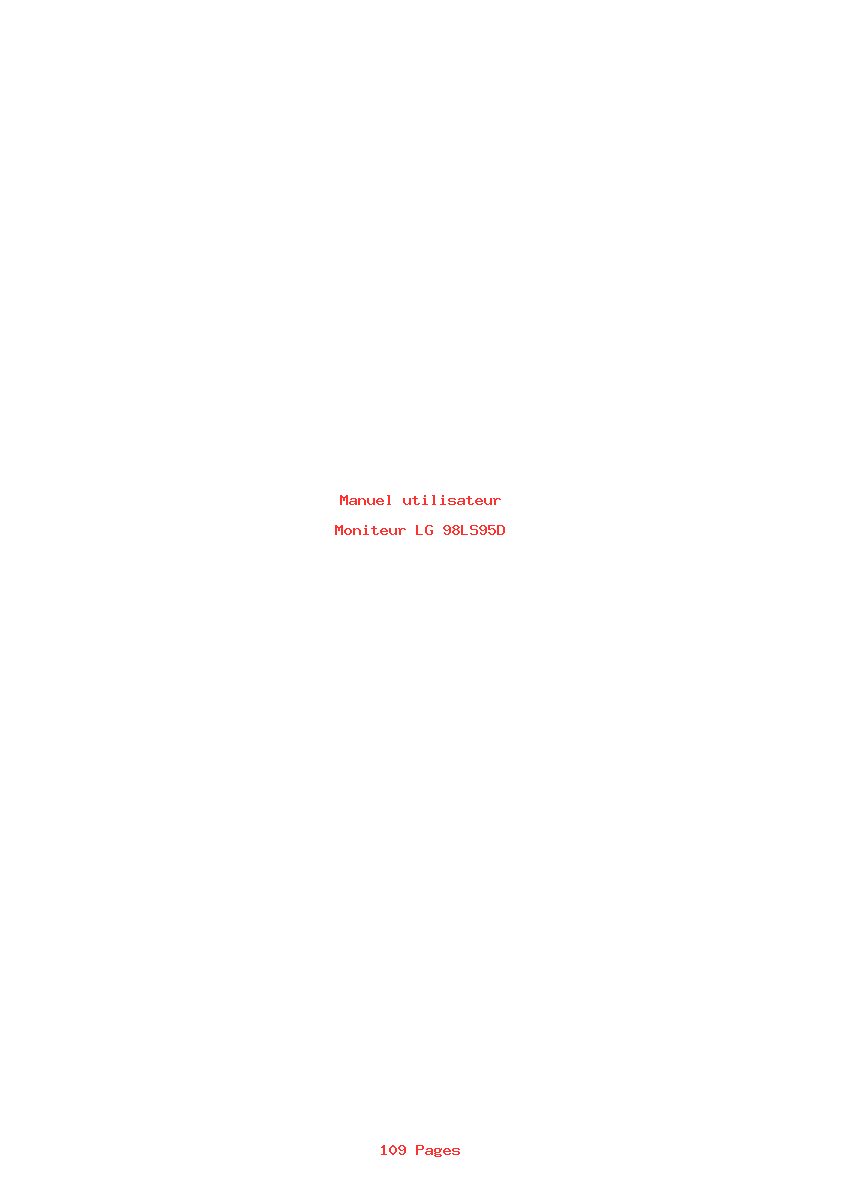 Page 1 de la notice Manuel utilisateur LG 98LS95D