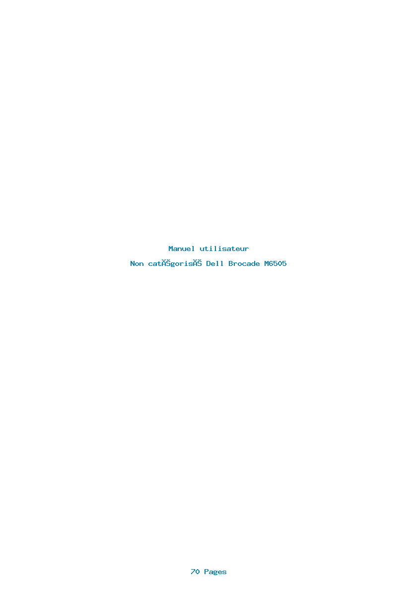 Page 1 de la notice Manuel utilisateur Dell Brocade M6505