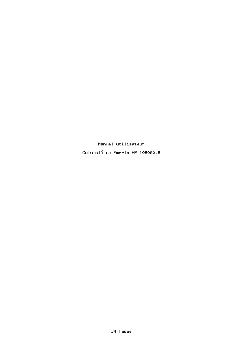 Page 1 de la notice Manuel utilisateur Emerio HP-109090.9