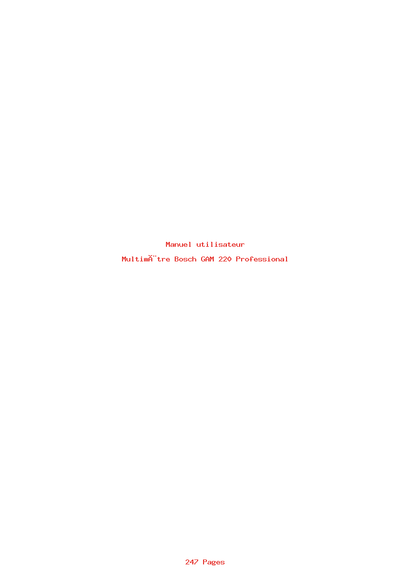 Page 1 de la notice Manuel utilisateur Bosch GAM 220 Professional