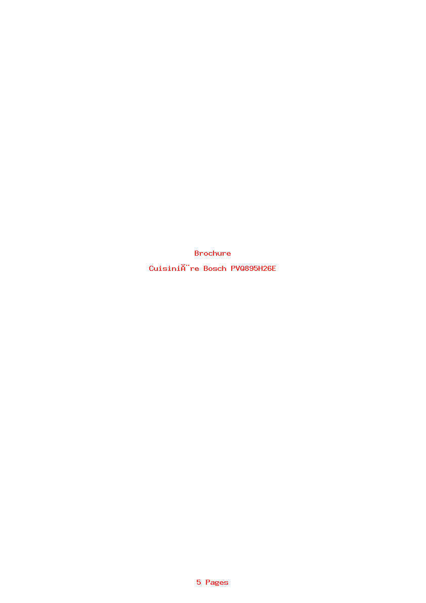 Page 1 de la notice Brochure Bosch PVQ895H26E