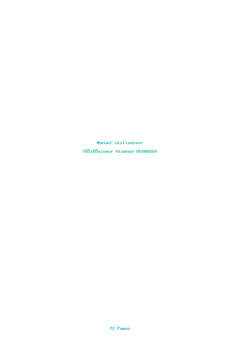 Page 1 de la notice Manuel utilisateur Hisense H55A6550