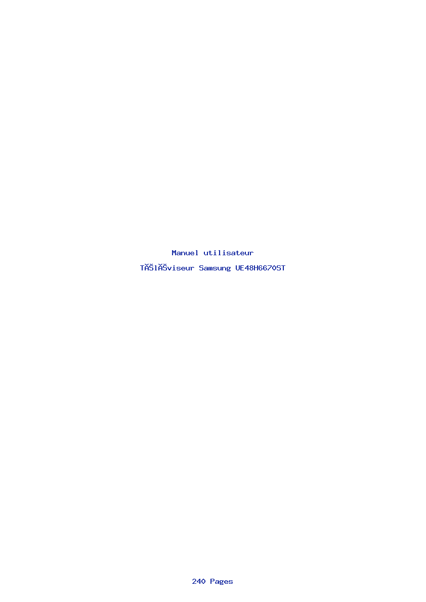 Page 1 de la notice Manuel utilisateur Samsung UE48H6670ST
