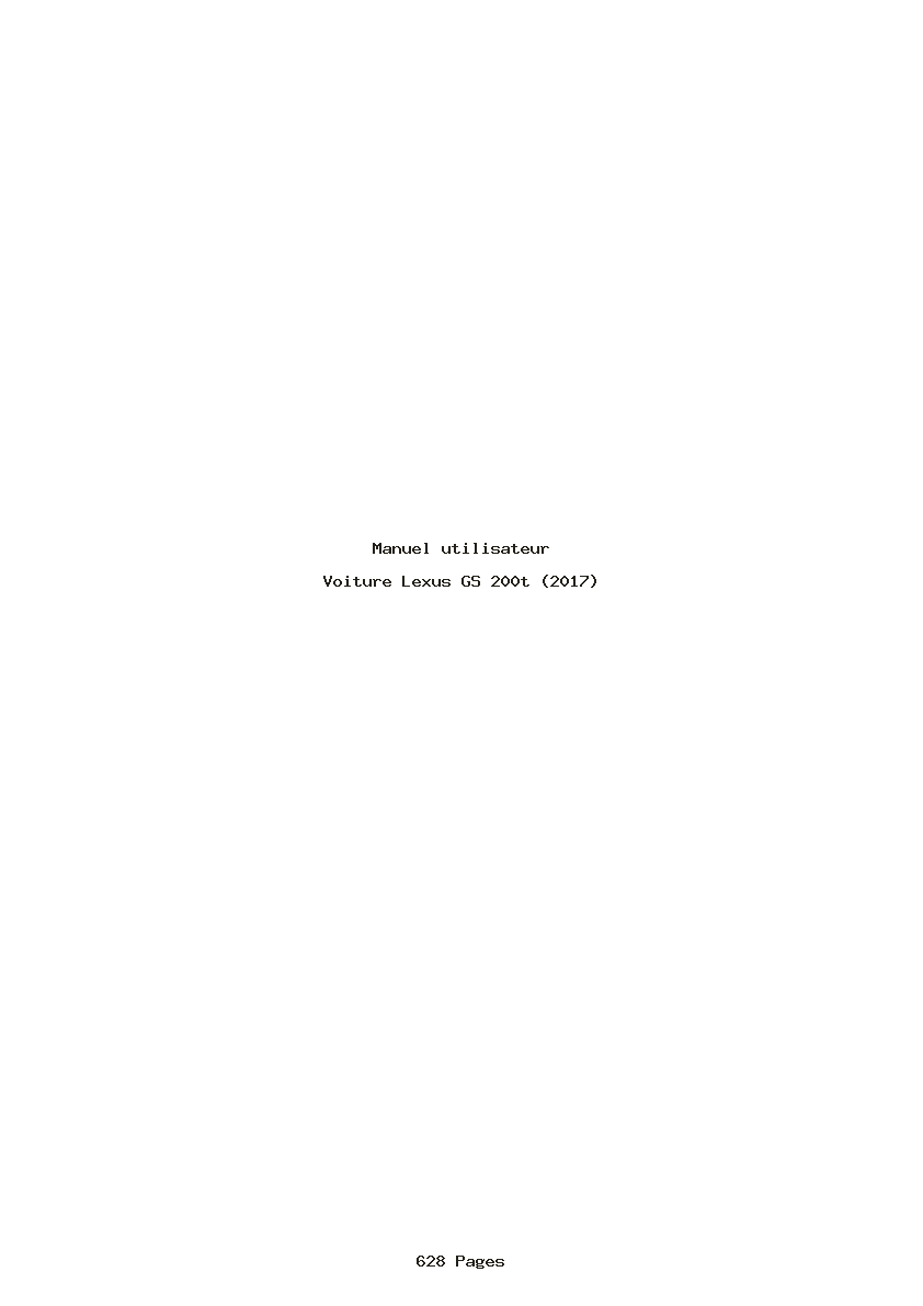 Page 1 de la notice Manuel utilisateur Lexus GS 200t (2017)