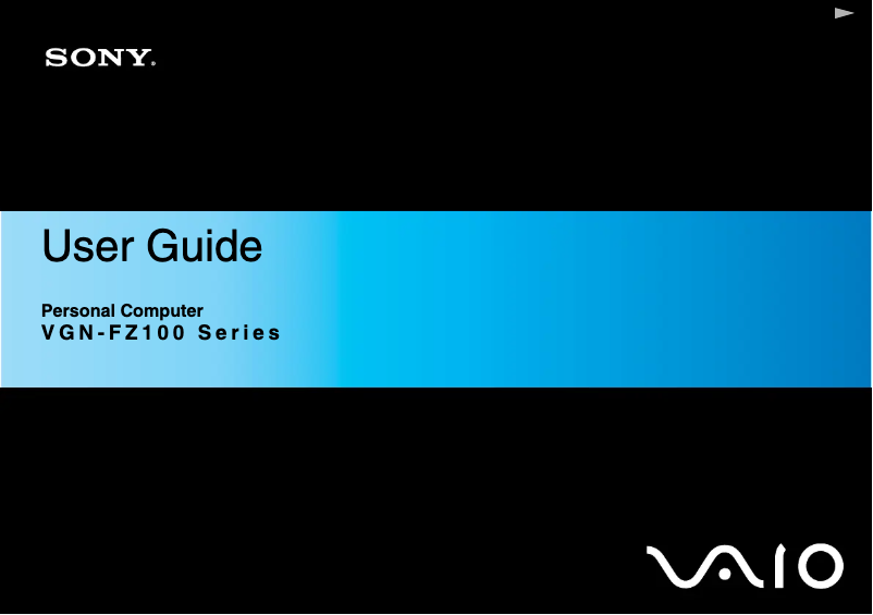 Page 1 de la notice Manuel utilisateur Sony Vaio VGN-FZ140E