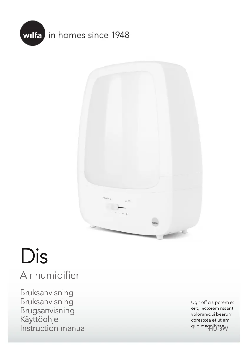 Page 1 de la notice Manuel utilisateur Wilfa Dis HU-3W