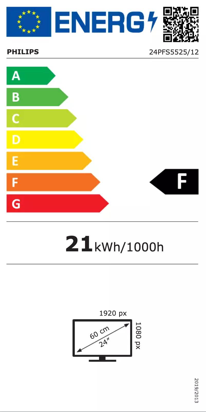 Page 1 of the manual Energy Label Philips 24PFS5525