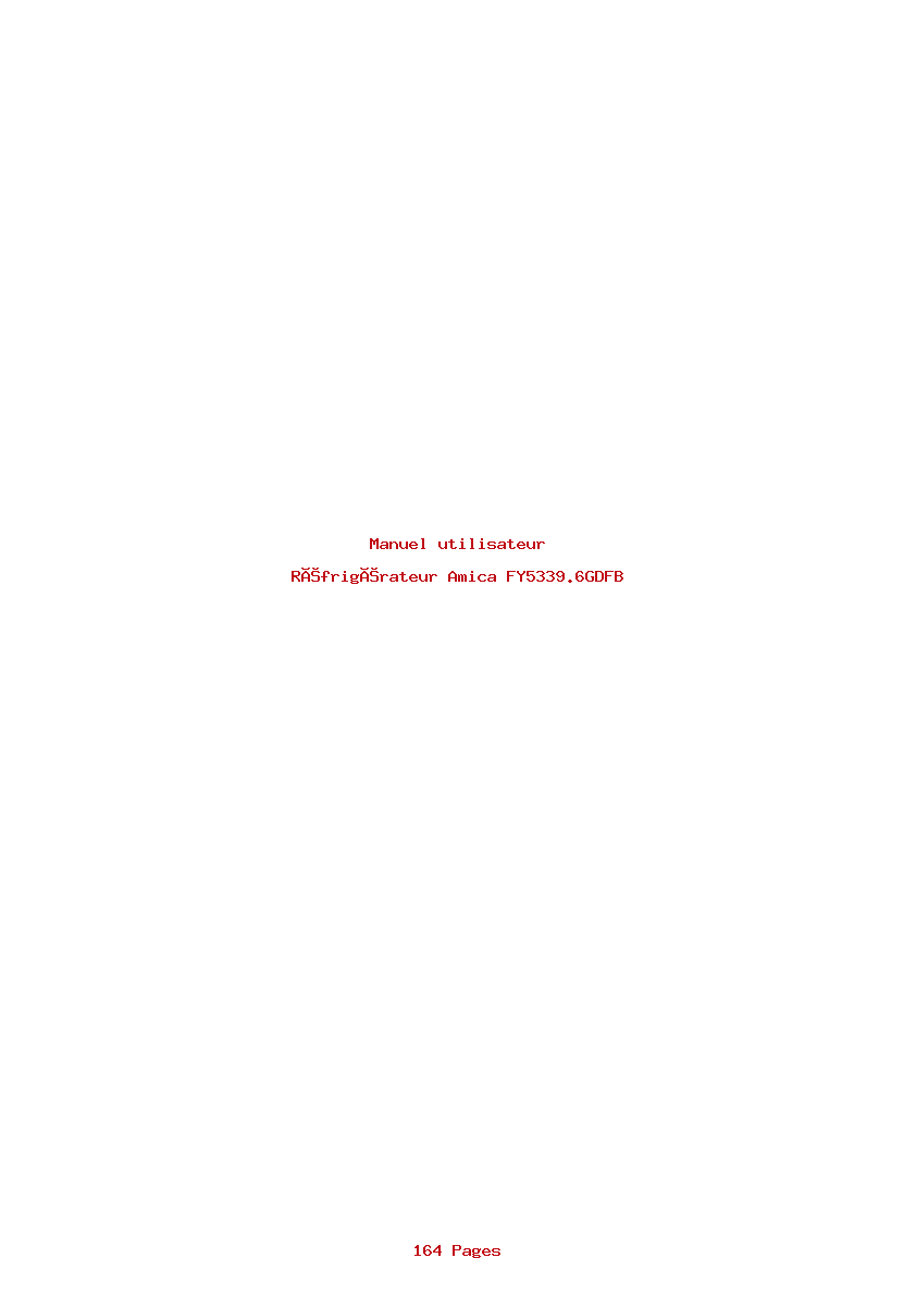 Page 1 de la notice Manuel utilisateur Amica FY5339.6GDFB