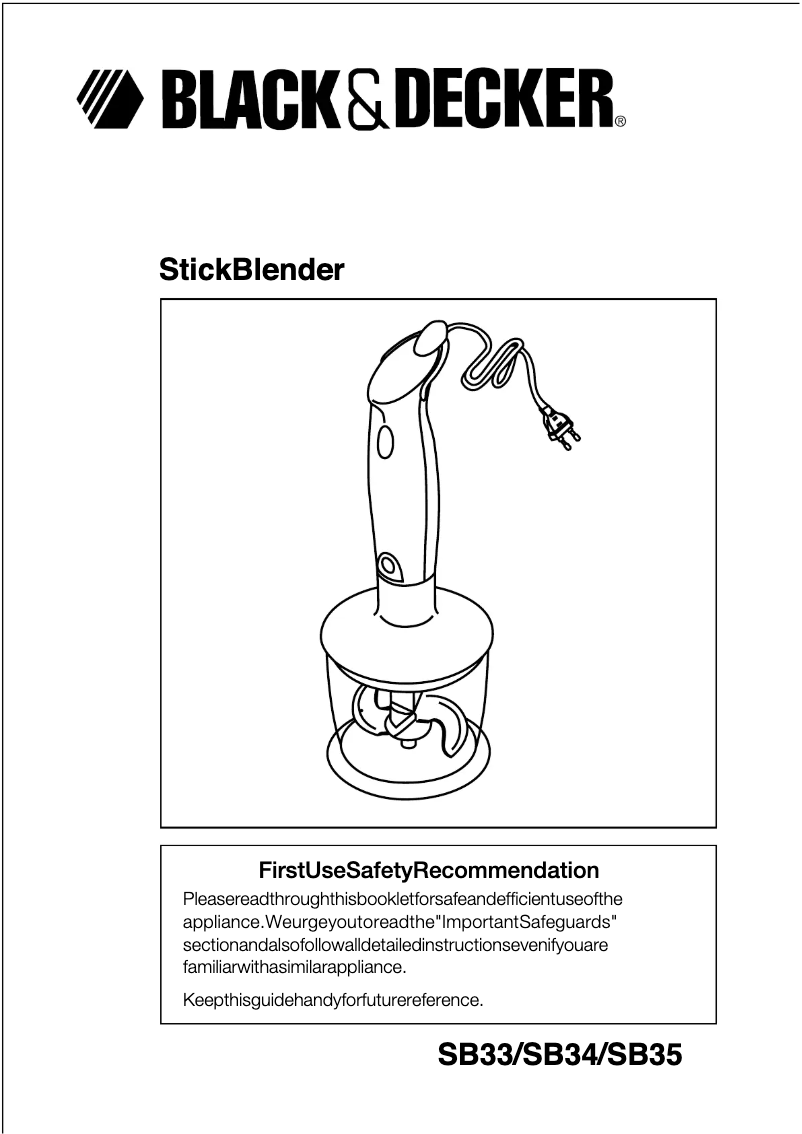 Page 1 de la notice Manuel utilisateur Black & Decker SB33