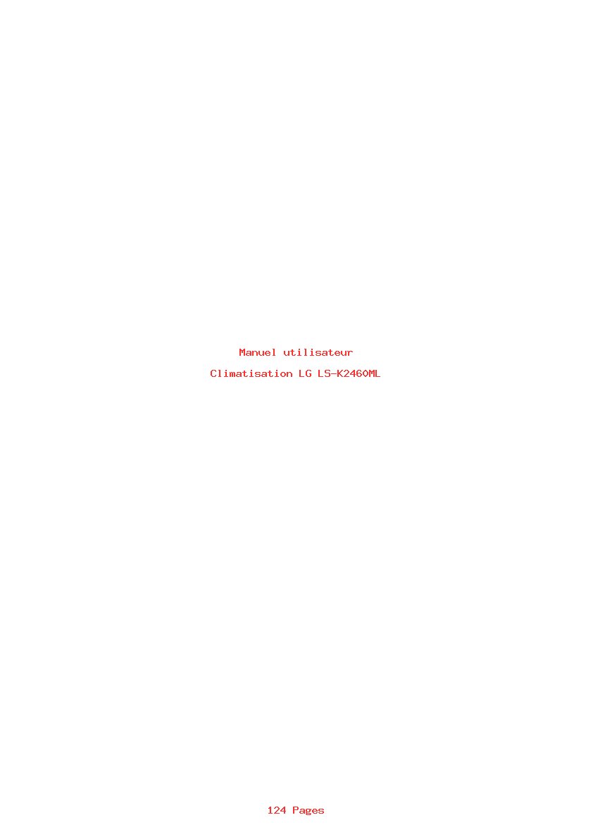 Page 1 de la notice Manuel utilisateur LG LS-K2460ML