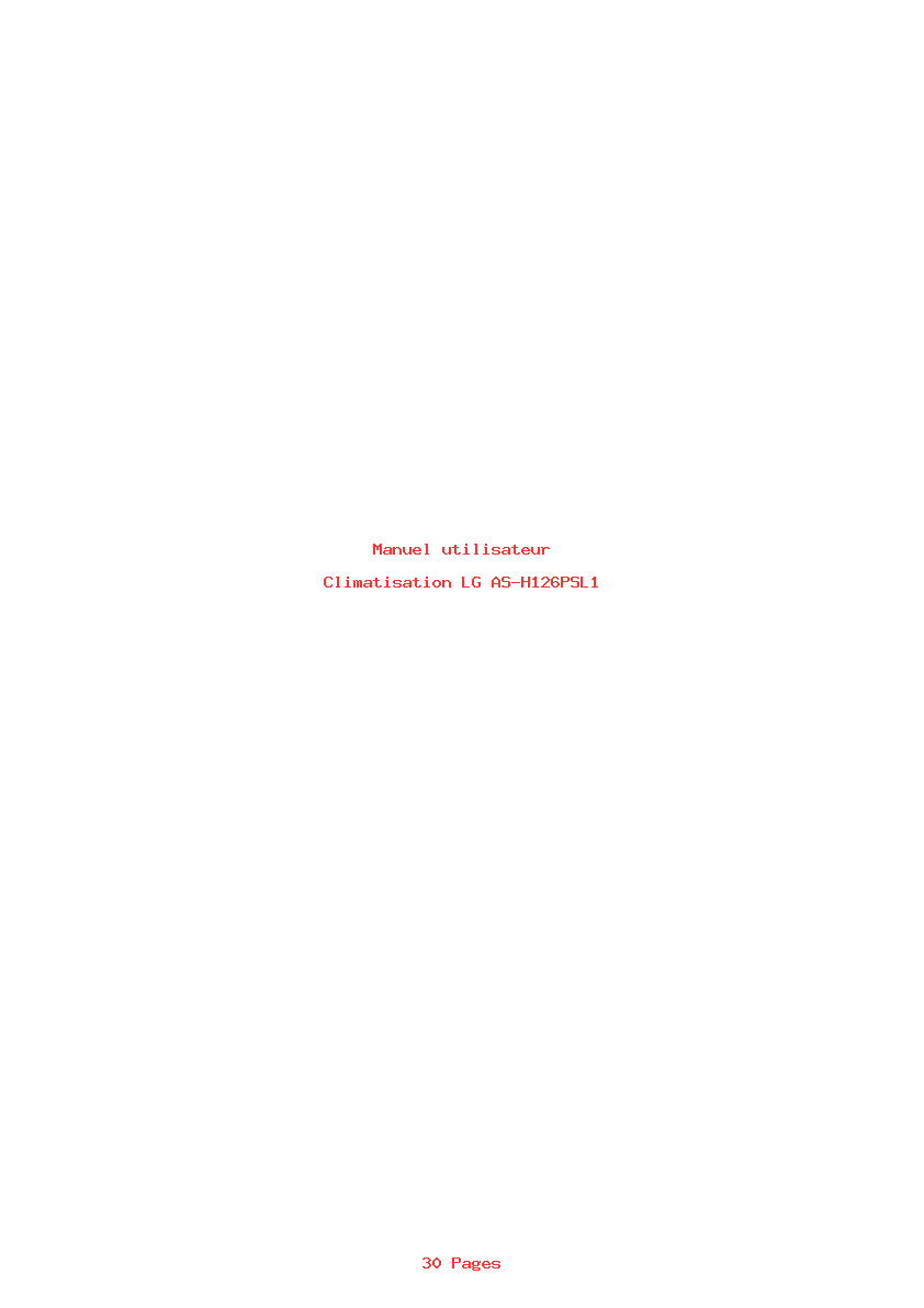 Page 1 de la notice Manuel utilisateur LG AS-H126PSL1