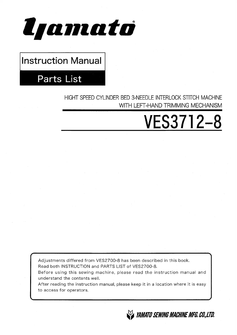 Página 1 del manual Manual de usuario Yamato VES3712-8