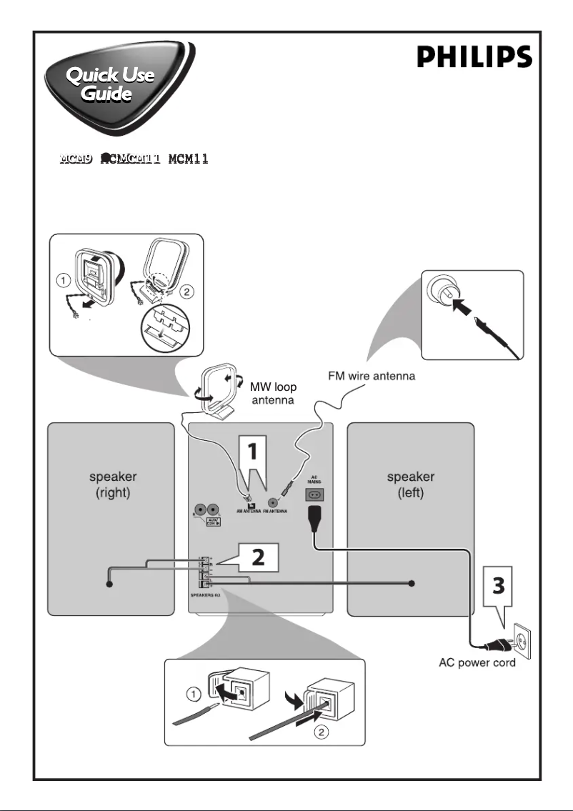 Página 1 del manual Guía de inicio rápido Philips MCM9