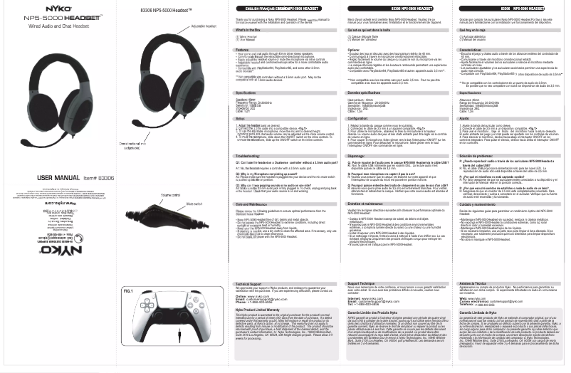 Página 1 del manual Manual de usuario Nyko NP5-5000