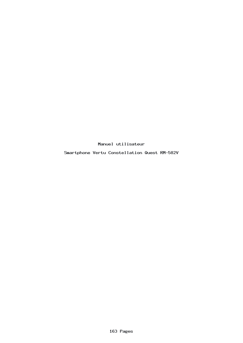 Page 1 de la notice Manuel utilisateur Vertu Constellation Quest RM-582V