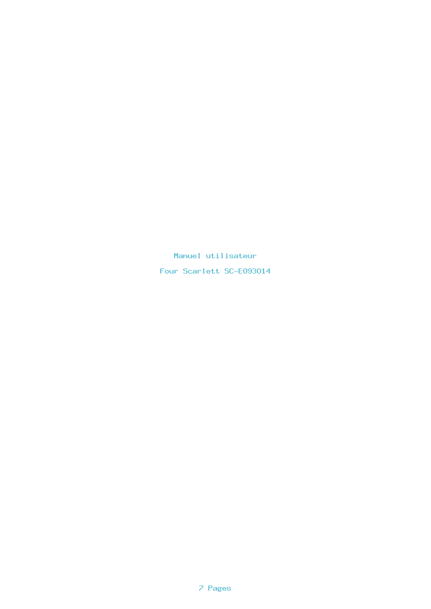 Page 1 de la notice Manuel utilisateur Scarlett SC-EO93O14