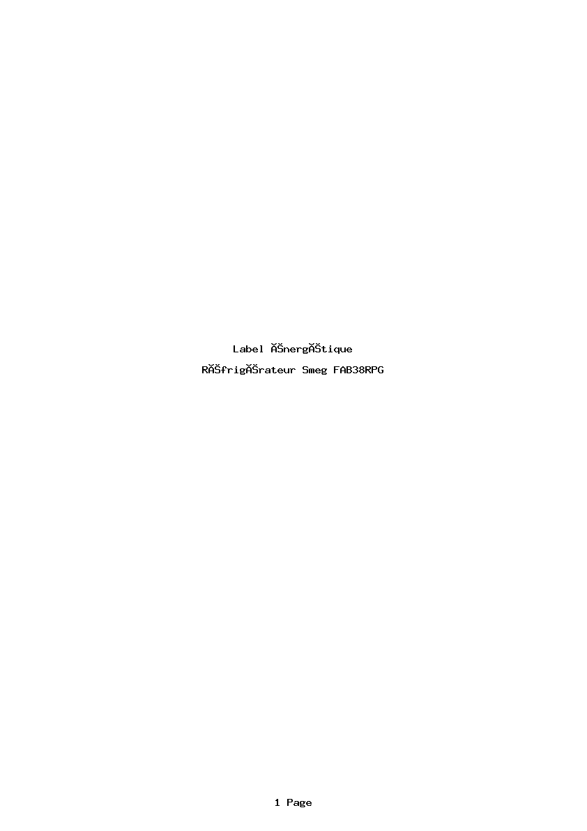 Image de la première page du manuel de l'appareil FAB38RPG