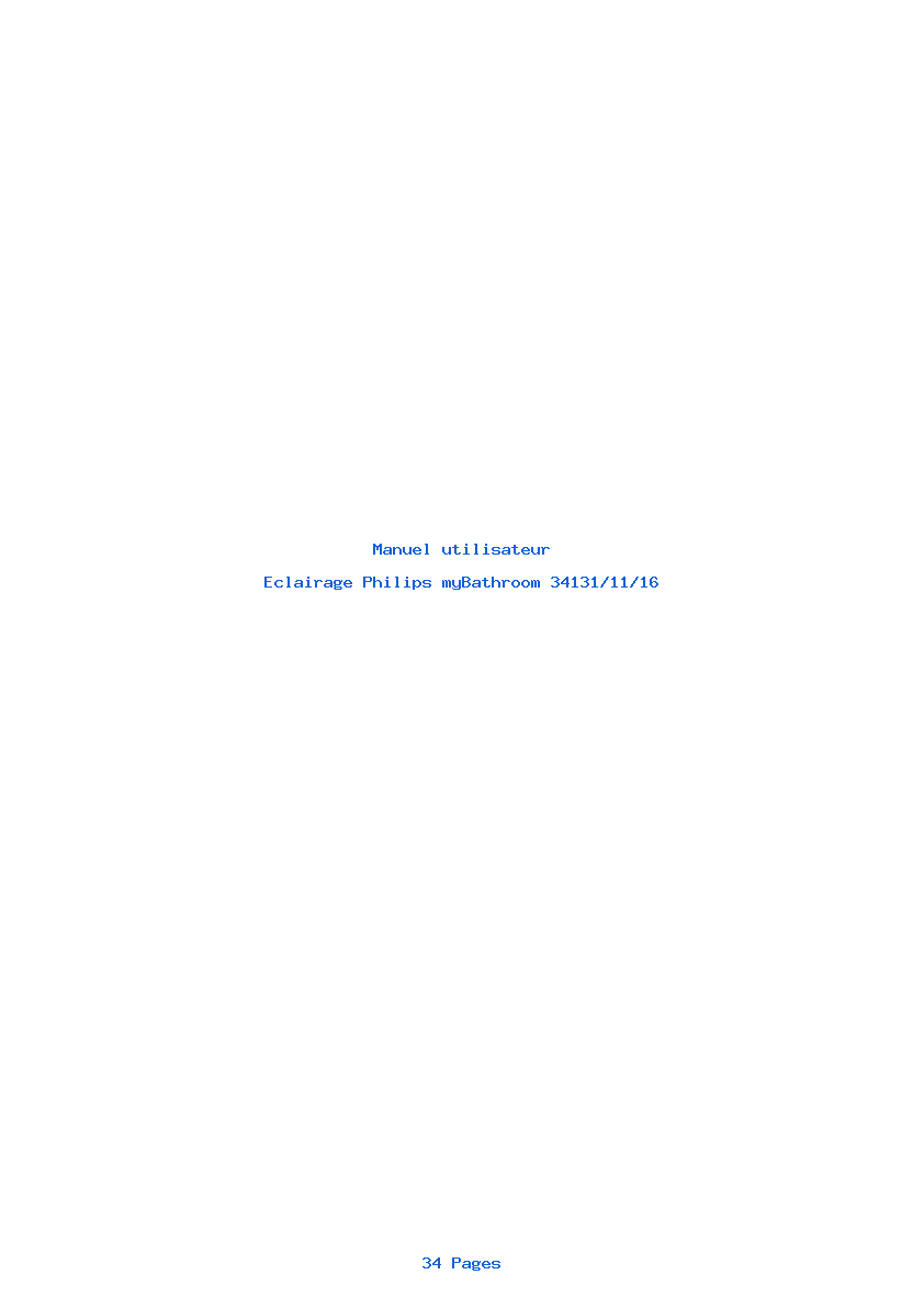 Page 1 de la notice Manuel utilisateur Philips myBathroom 34131/11/16