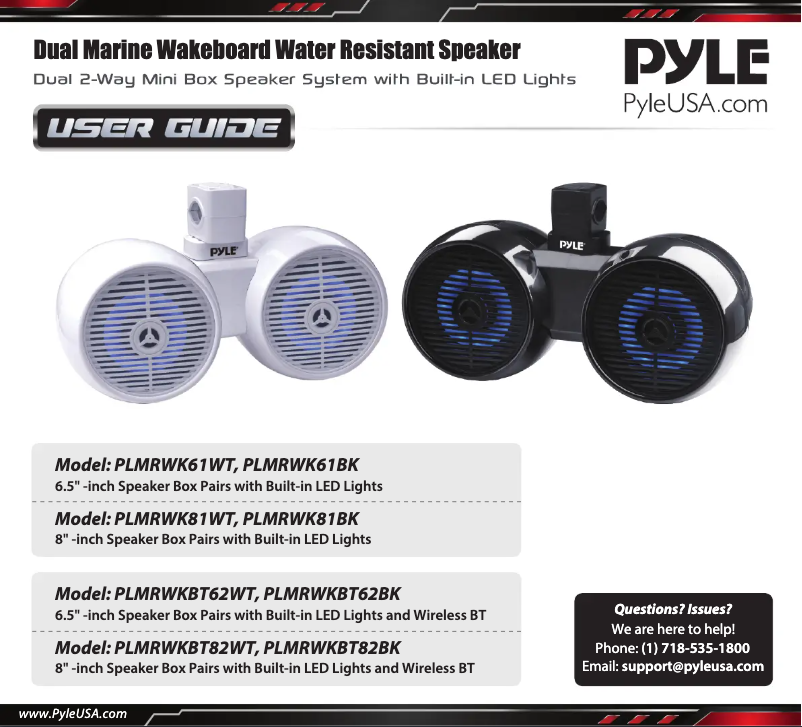 Page 1 de la notice Manuel utilisateur Pyle PLMRWK81BK