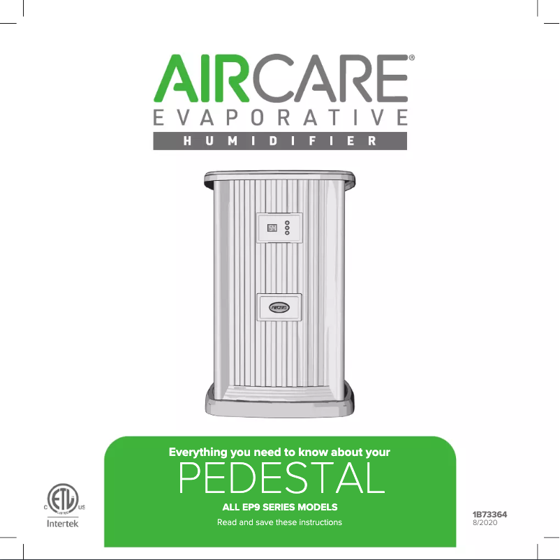 Página 1 del manual Manual de uso y mantenimiento AirCare Pedestal EP9-500