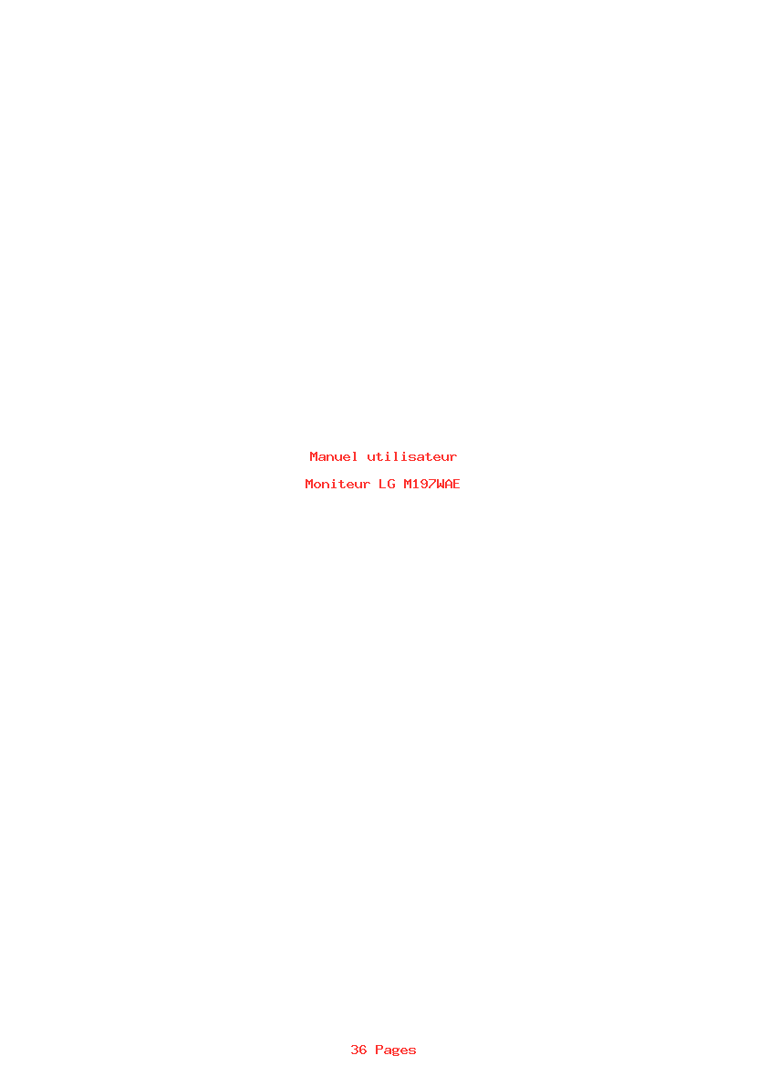 Page 1 de la notice Manuel utilisateur LG M197WAE