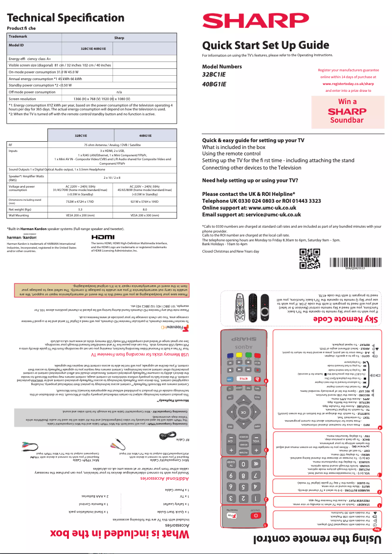 Page n°1 - Manuel utilisateur Sharp 32BC1IE