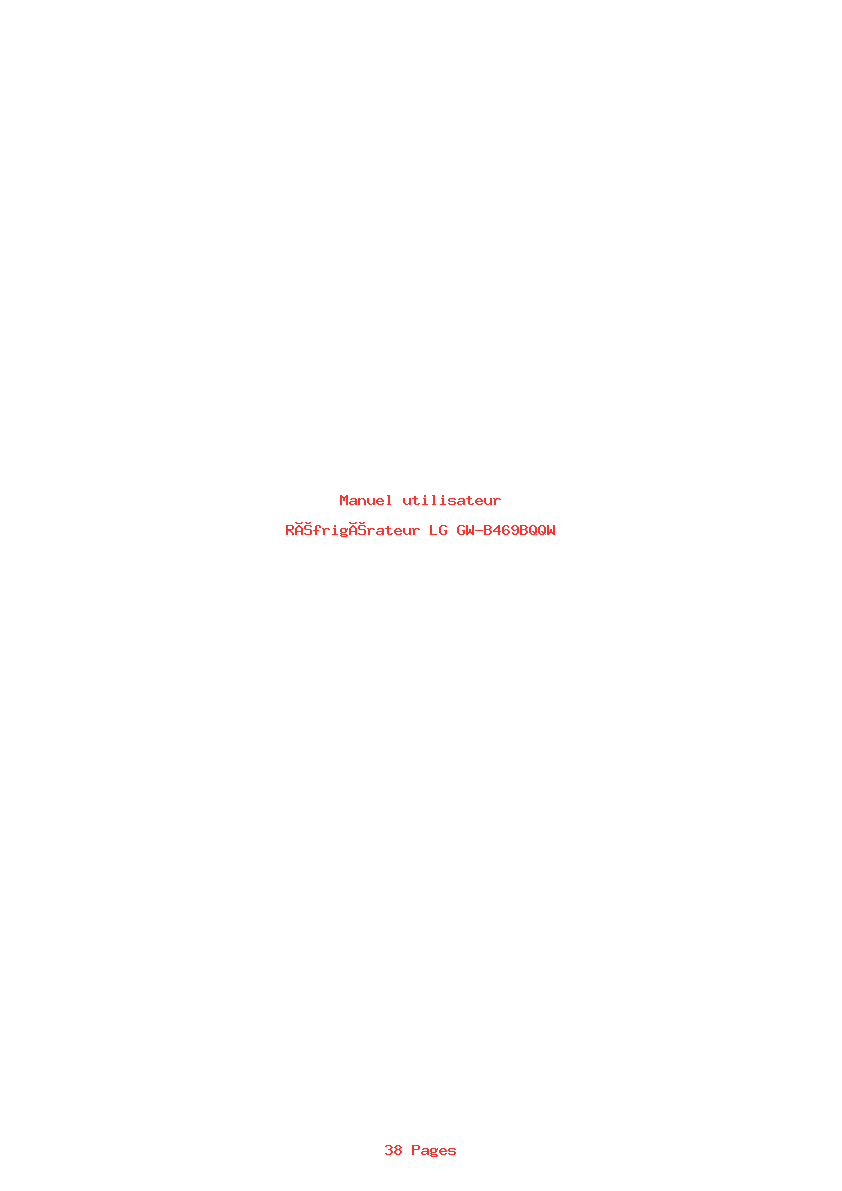 Page 1 de la notice Manuel utilisateur LG GW-B469BQQW