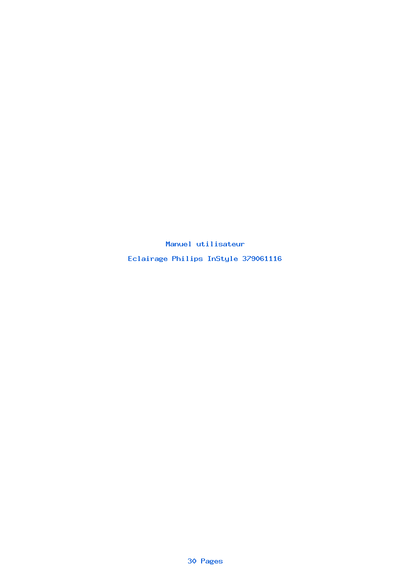 Page 1 de la notice Manuel utilisateur Philips InStyle 379061116