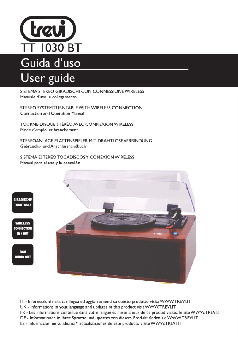 Page 1 de la notice Manuel utilisateur Trevi TT 1030 BT