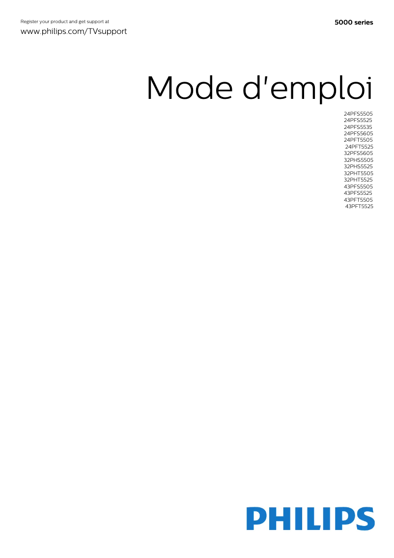 Page n°1 - Manuel utilisateur Philips 5500 series 24PFS5505
