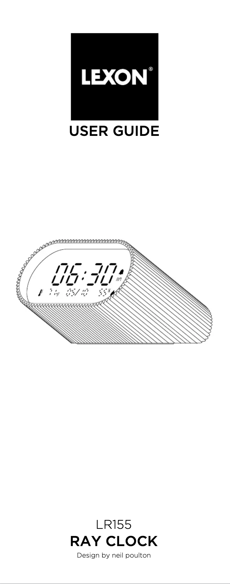 Page 1 de la notice Manuel utilisateur Lexon Ray Clock