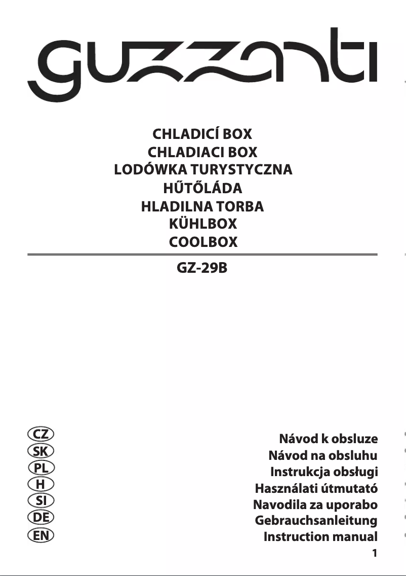 Página 1 del manual Manual de usuario Guzzanti GZ-29B