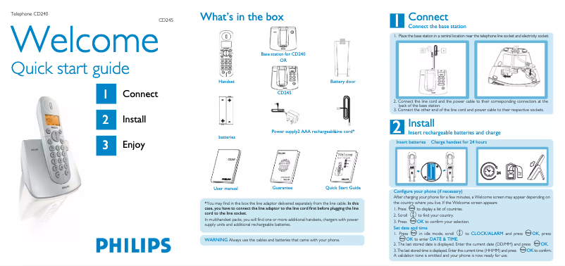 Image de la première page du manuel de l'appareil CD2454S