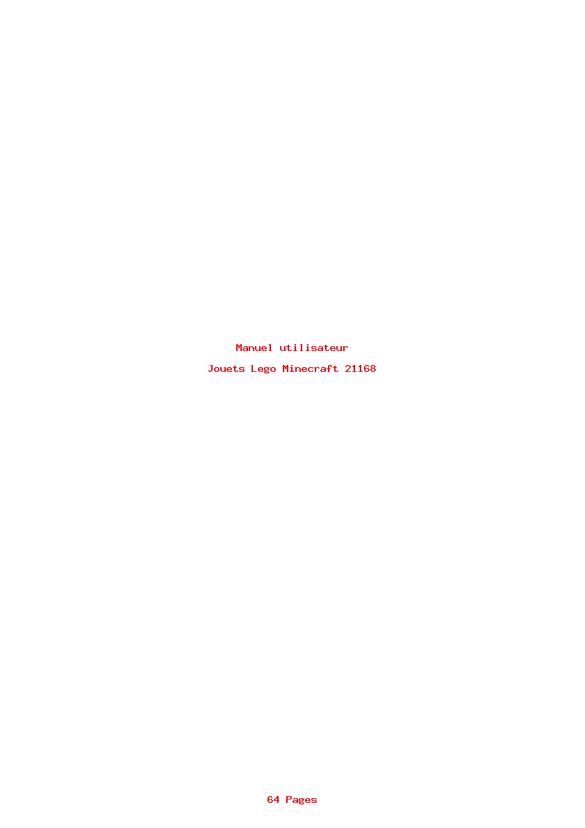 Page 1 de la notice Manuel utilisateur Lego Minecraft 21168