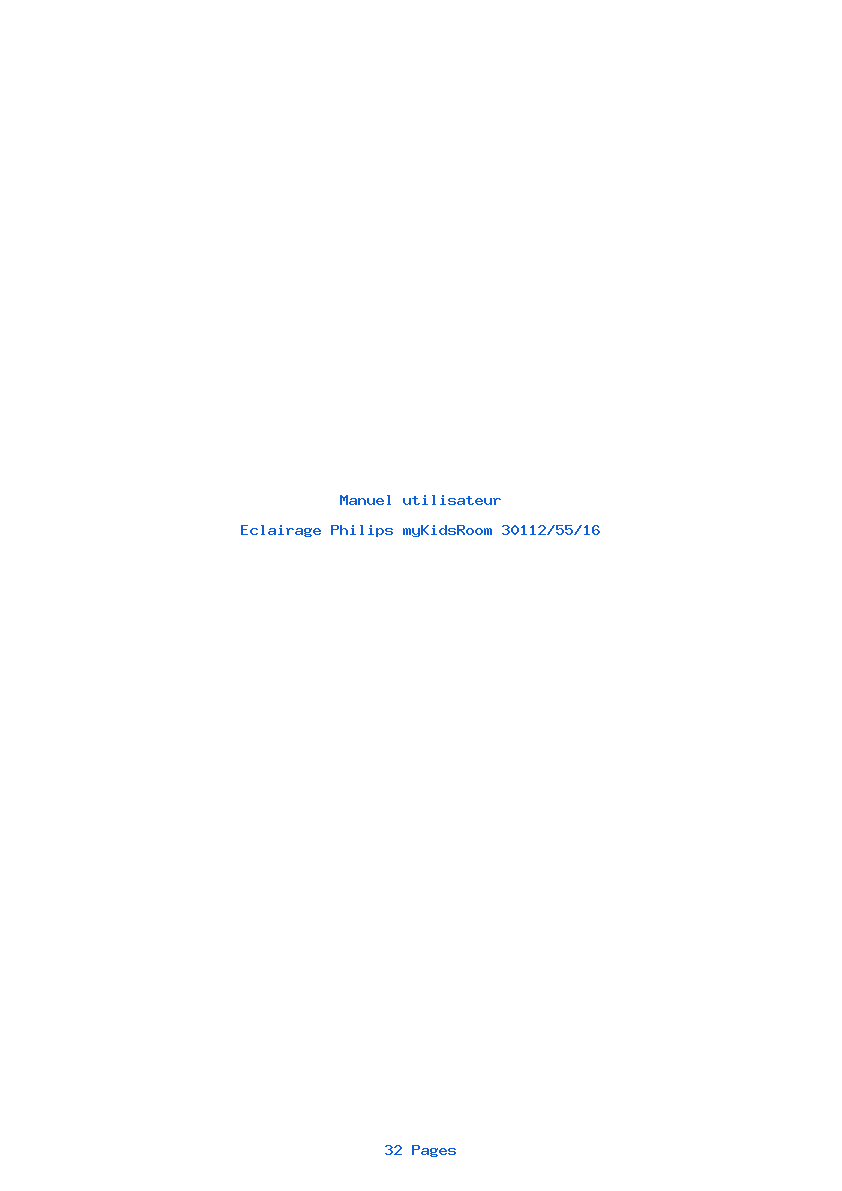 Page 1 de la notice Manuel utilisateur Philips myKidsRoom 30112/55/16