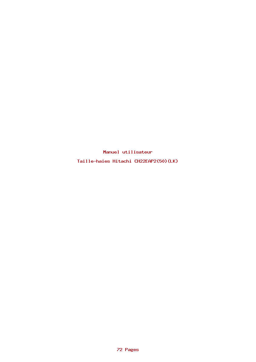 Page 1 de la notice Manuel utilisateur Hitachi CH22EAP2(50)(LK)